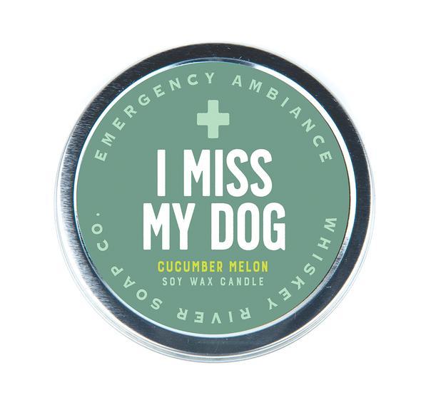 WHISKEY RIVER SOAP CO - I Miss My Dog Emergency Ambience Travel Tin Candle Whiskey River Soap Co 