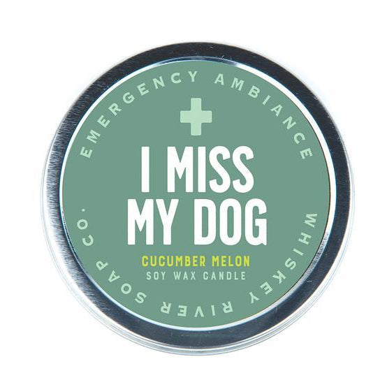 WHISKEY RIVER SOAP CO - I Miss My Dog Emergency Ambience Travel Tin Candle Whiskey River Soap Co 