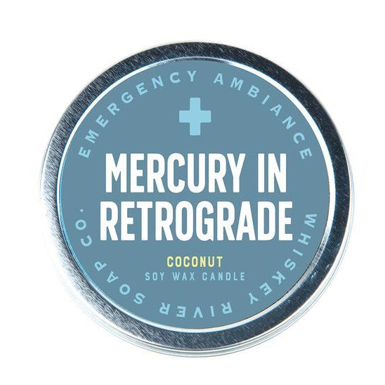 WHISKEY RIVER SOAP CO - Mercury In Retrograde Emergency Ambience Travel Tin Candle Whiskey River Soap Co 