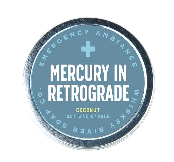 WHISKEY RIVER SOAP CO - Mercury In Retrograde Emergency Ambience Travel Tin Candle Whiskey River Soap Co 