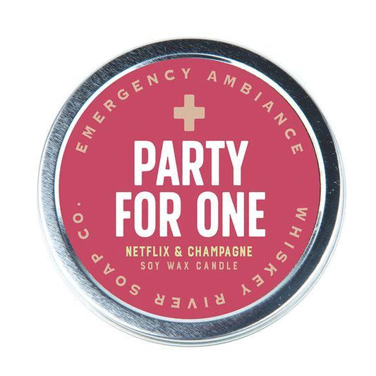 WHISKEY RIVER SOAP CO - Party For One Emergency Ambience Travel Tin Candle Whiskey River Soap Co 