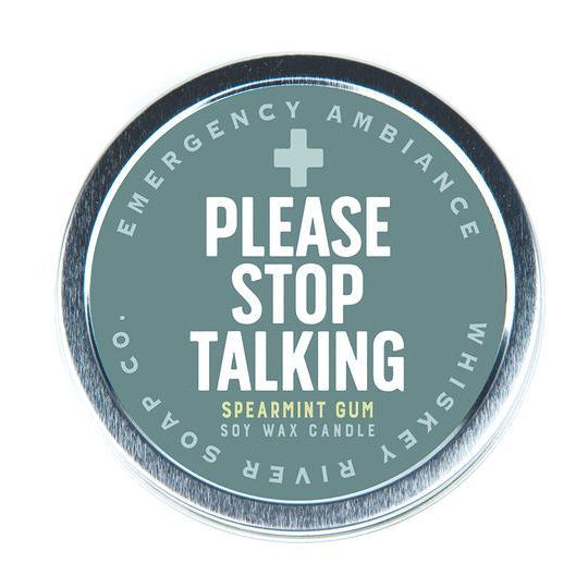 WHISKEY RIVER SOAP CO - Please Stop Talking Emergency Ambience Travel Tin Candle Whiskey River Soap Co 