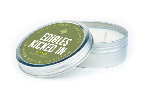 WHISKEY RIVER SOAP CO - Edibles Kicked In Emergency Ambience Travel Tin Candle Whiskey River Soap Co 