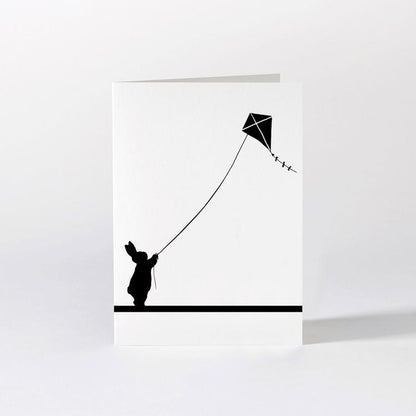 HAMMADE Kite Flying Rabbit Card Greeting & Note Cards HAM Made 