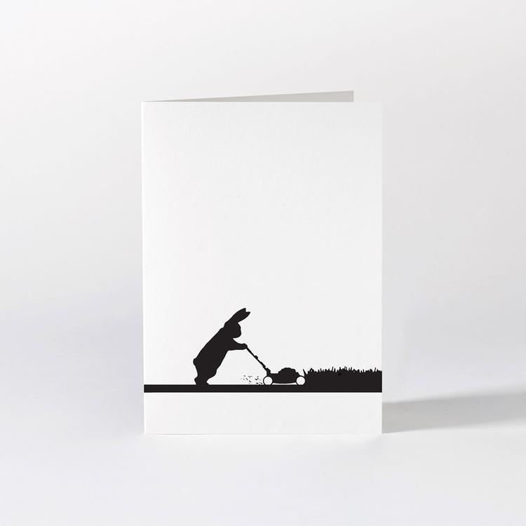 HAMMADE Mowing Rabbit Card Greeting & Note Cards HAM Made 
