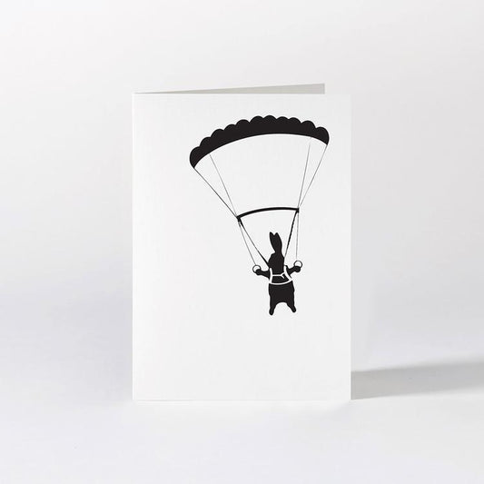 Parachuting Rabbit Card