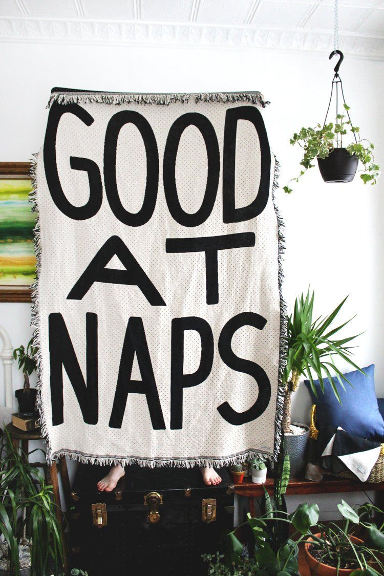 CALHOUN & CO - Good At Naps Throw Blanket Throw Calhoun & Co 