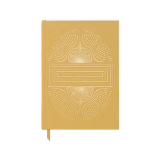 Hard Cover Suede Cloth Journal with Pocket - Radiant Sun notepad Designworks Ink 