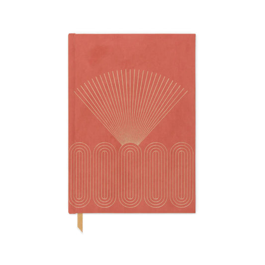 Hard Cover Suede Cloth Journal with Pocket - Radiant Rays notepad Designworks Ink 