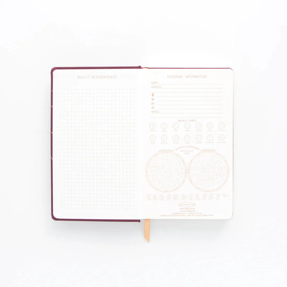 Cloth Journal - Burgundy Solar System journal Designworks Ink 