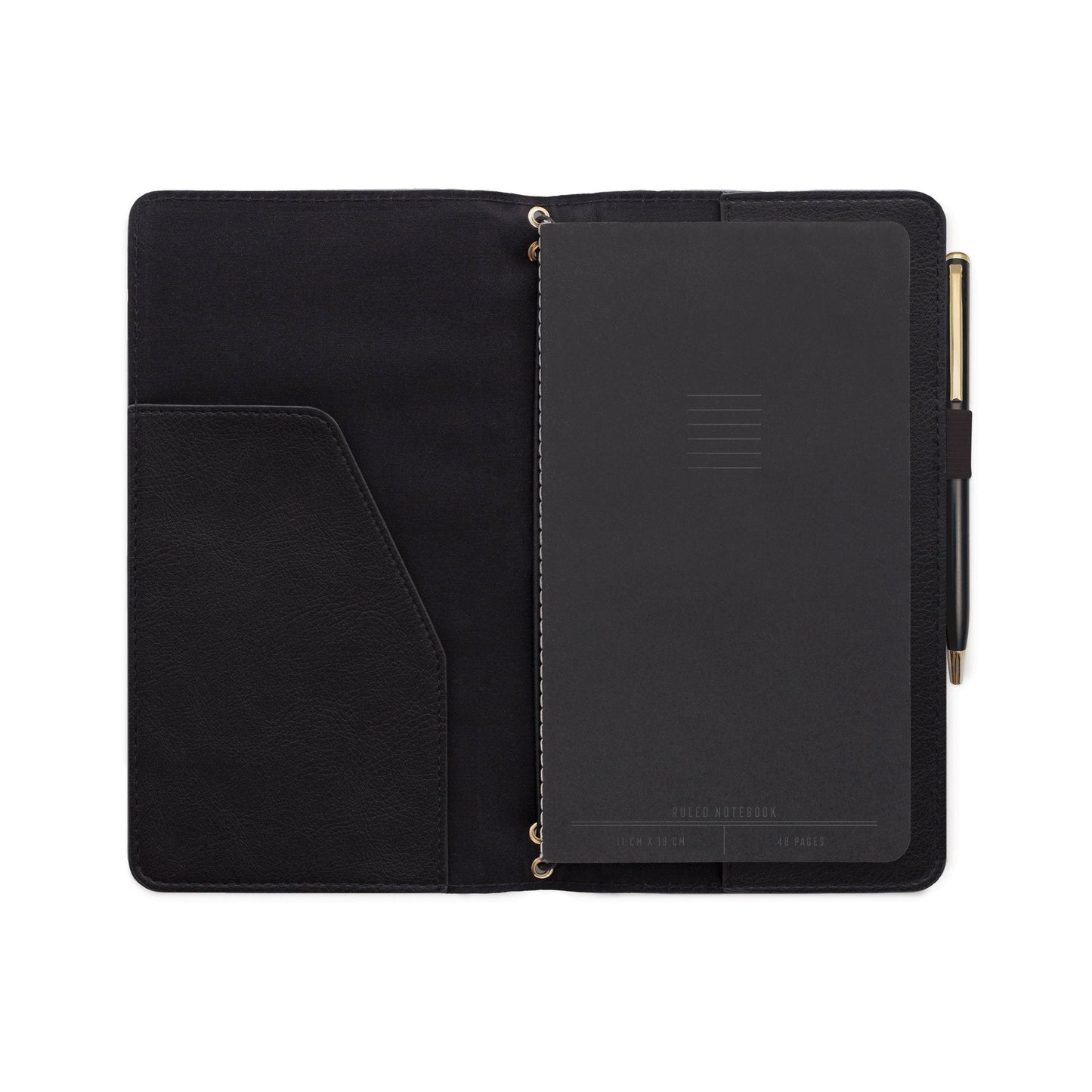 DESIGNWORKS INK - Vegan Leather Folio - Black Notebook Designworks Ink 