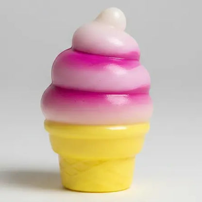 Magenta and White Swirl Ice Cream Cone Squishy (Gelatin Squish)