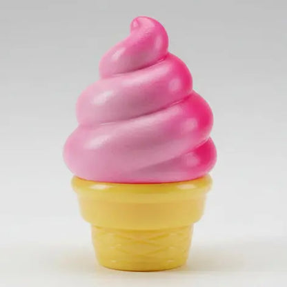 Pink Creamy Ice Cream Cone Squishy (Slow Rising Squish)