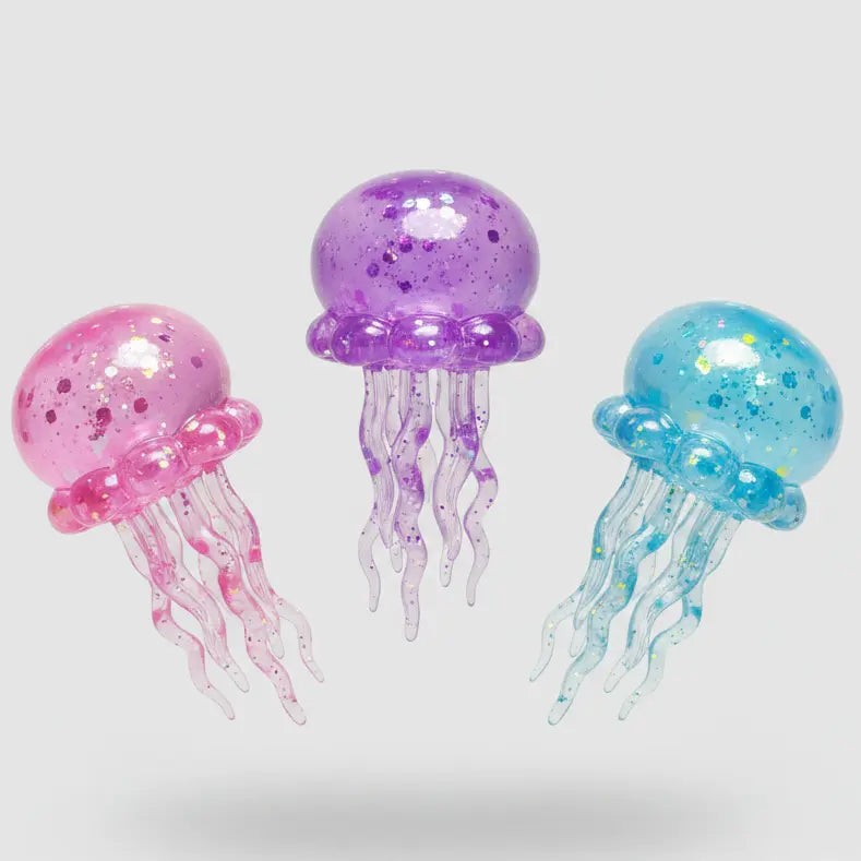 Set of Three Jellyfish with Tentacles (Slow-Rising Squish)