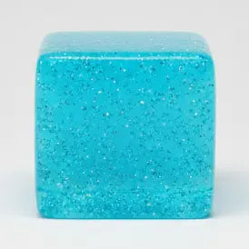 Blue Translucent Glitter Mini Magic Cube by Squeeze Toys (Slow-Rising Squish)