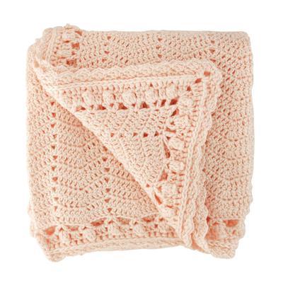 HANDMADE Artisan Crocheted Baby Blanket Baby Blanket O.B. Designs Peach 