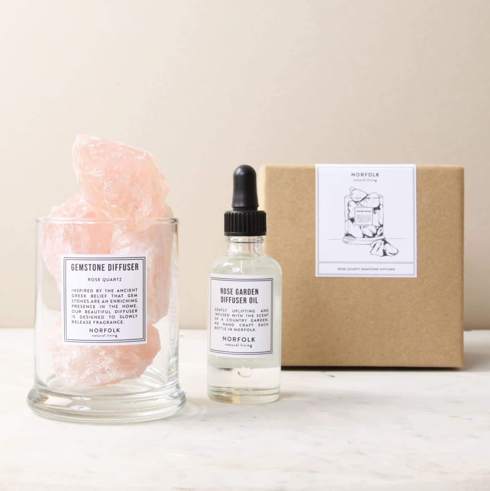 GEMSTONE DIFFUSER Rose Quartz Diffuser ATLANTIC FOLK 