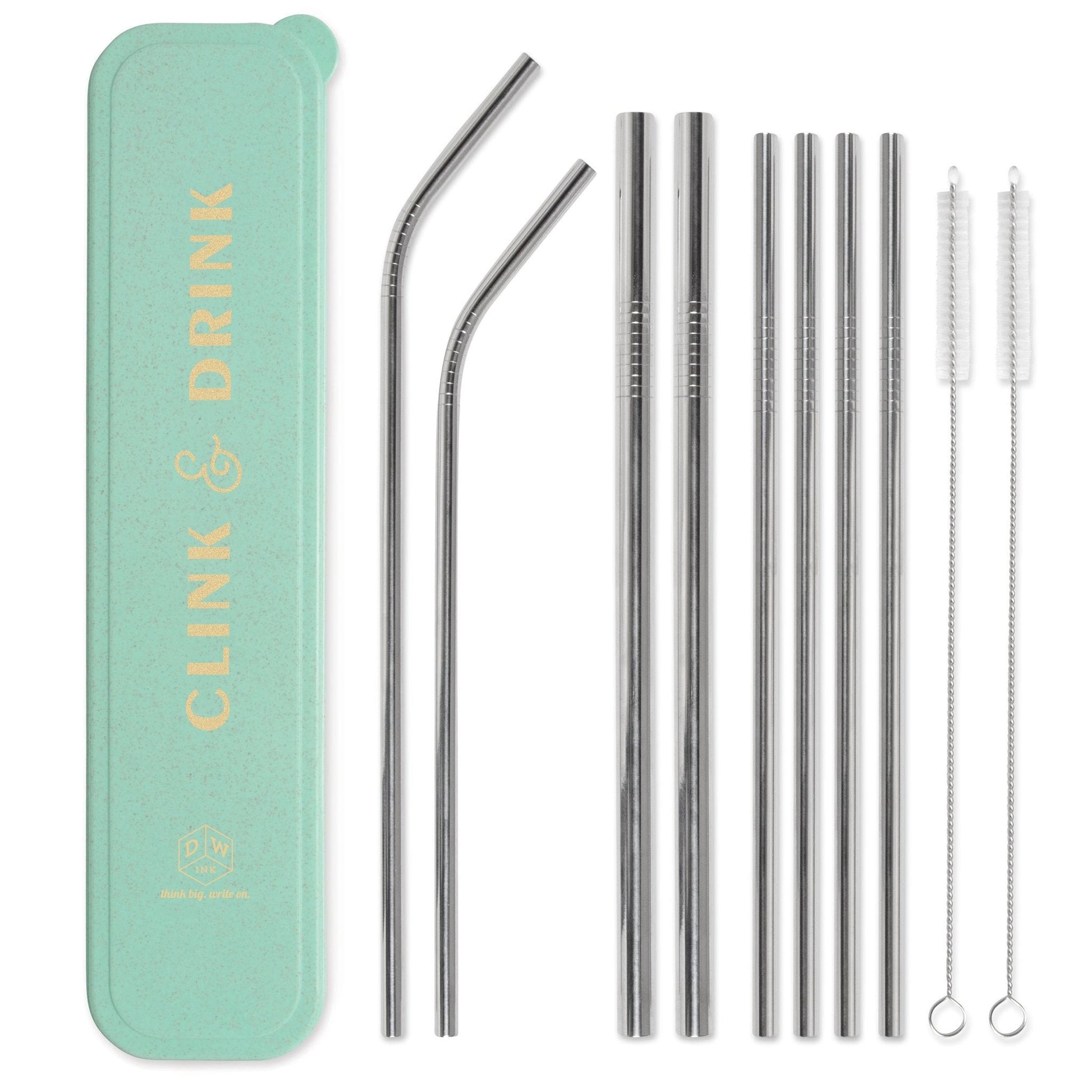 DESIGNWORKS INK - Stainless Steel Straw set - "Clink & Drink" Straw Designworks Ink 