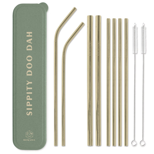 DESIGNWORKS INK - Stainless Steel Straw set - "Sippity Doo Dah" Straw Designworks Ink 