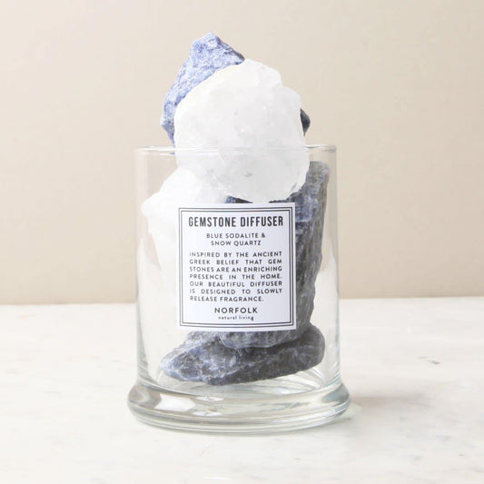 GEMSTONE DIFFUSER Sodalite & Snow Quartz Diffuser ATLANTIC FOLK 