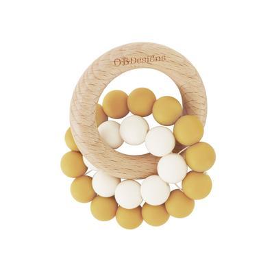 ORGANIC BEECHWOOD Silicone Teether Plush O.B. Designs Turmeric 