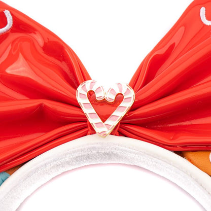 LOUNGEFLY Disney Gingerbread AOP Patent Bow Heart Headband Backpacks Loungefly 