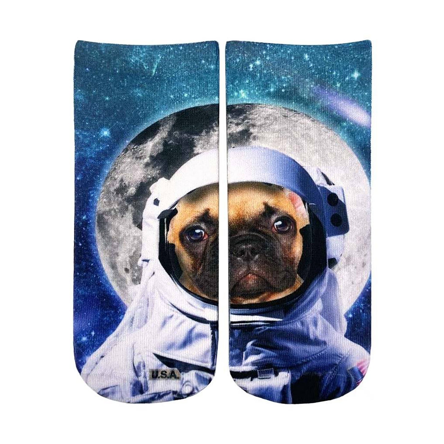 Astronaut Dog Ankle Socks