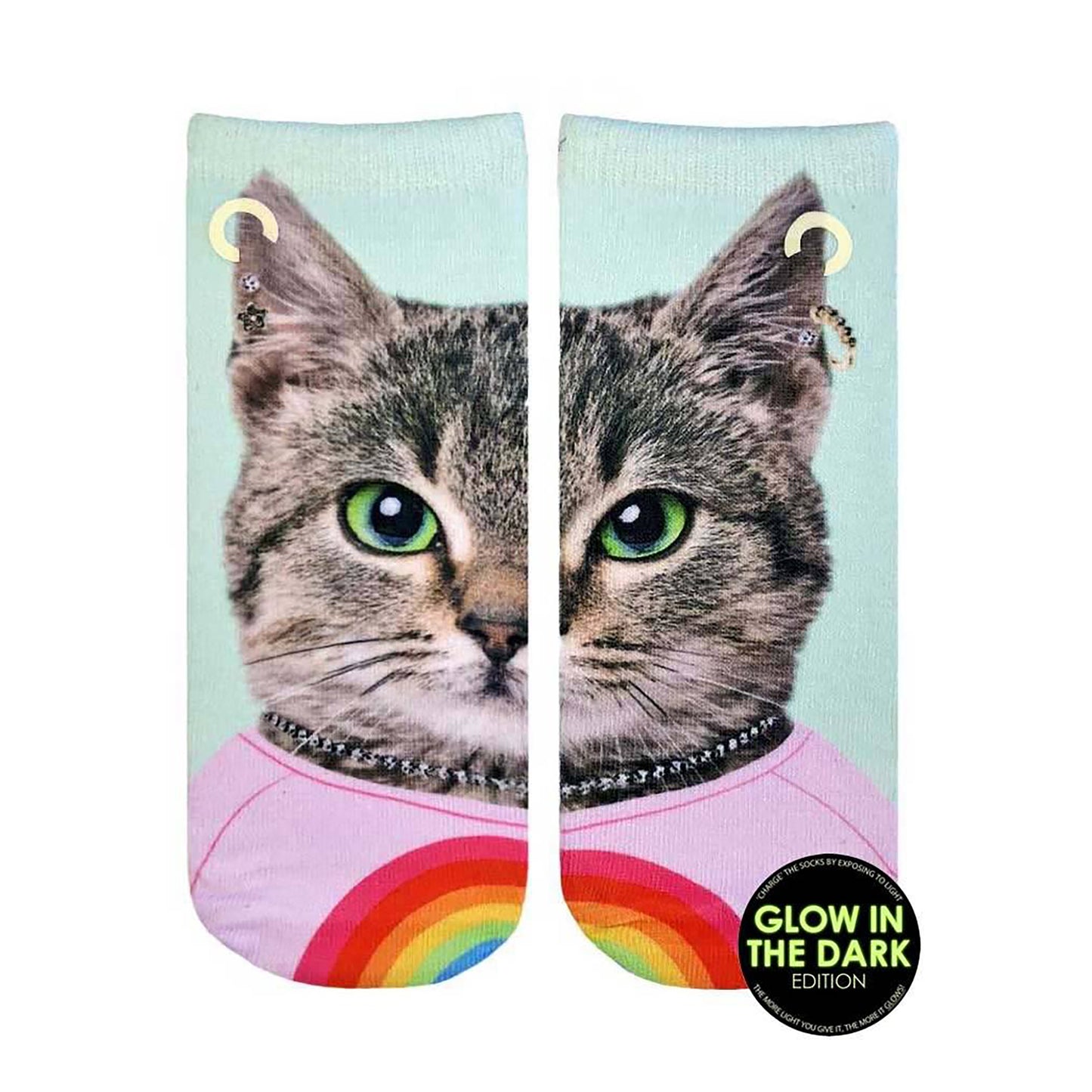 Purrfect Cat Glow In The Dark Ankle Socks