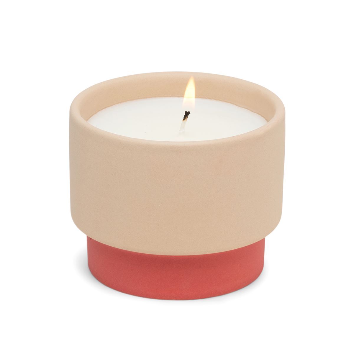 PADDYWAX - Color Block Candle - Tan/Red - Amber & Smoke Candle Paddywax 