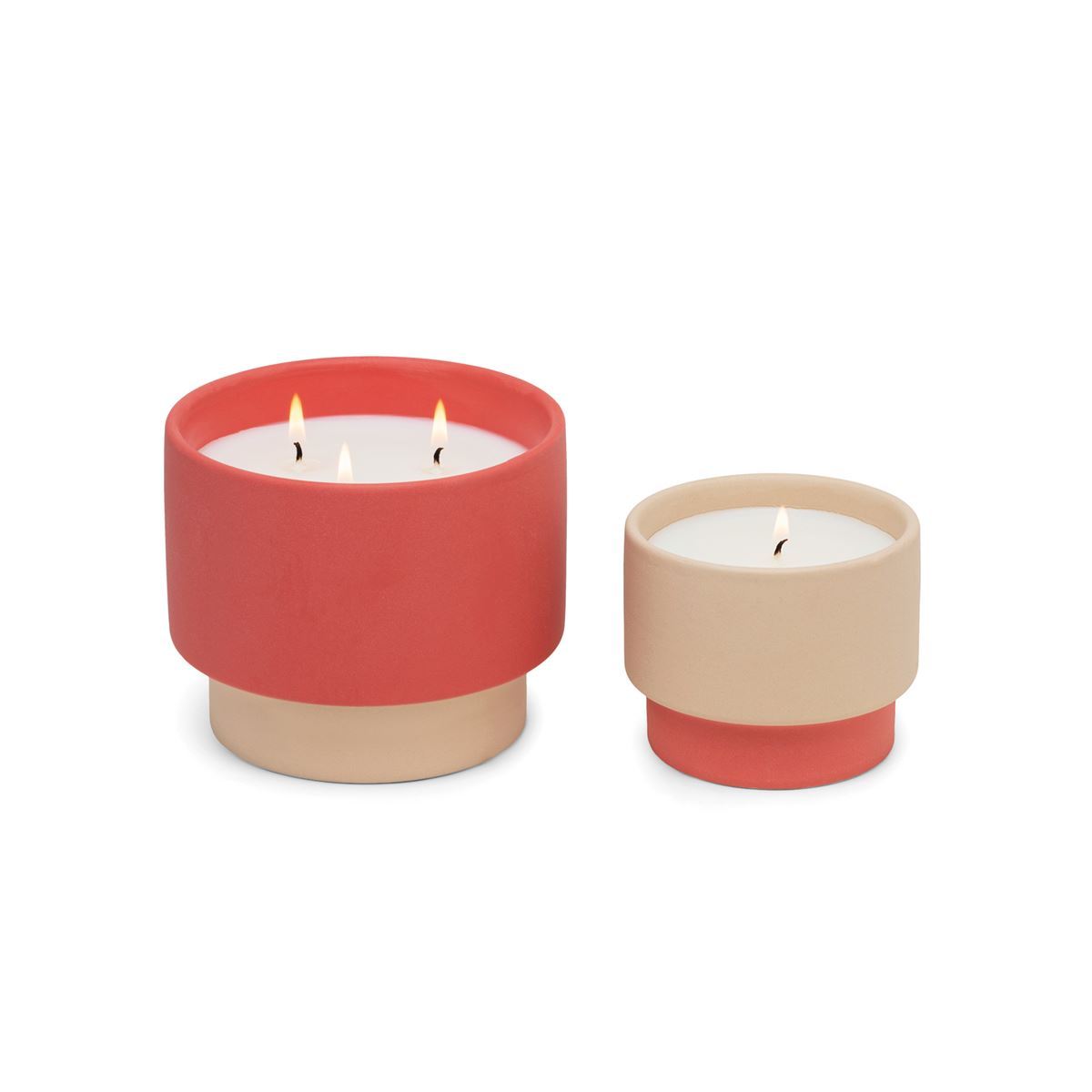 PADDYWAX - Color Block Candle - Tan/Red - Amber & Smoke Candle Paddywax 