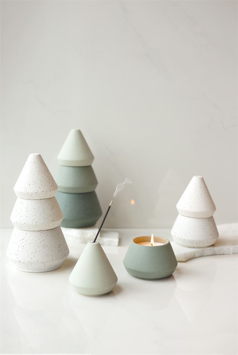 PADDYWAX - White Tree Stack Candle & Incense Holder Candle Paddywax 