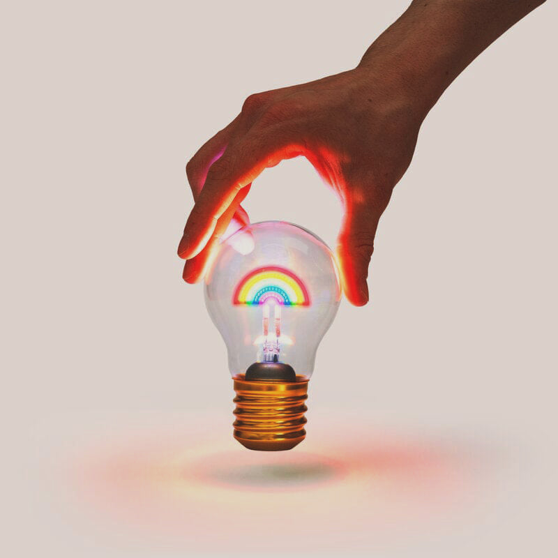 Rainbow Cordless Lightbulb