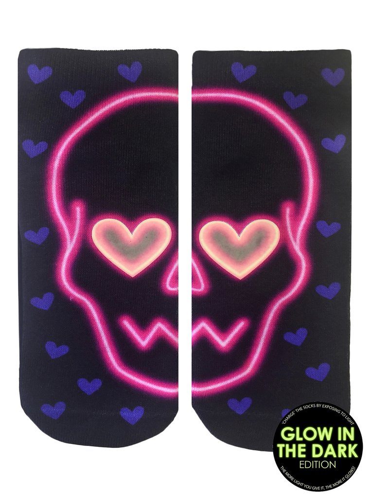 LIVING ROYAL Skull Glow In The Dark Ankle Socks Socks living royal 