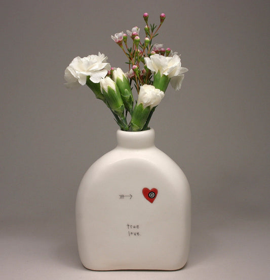 BETH MUELLER Words & Pictures - True Love Round Icon Vase Candle Holders Beth Mueller 