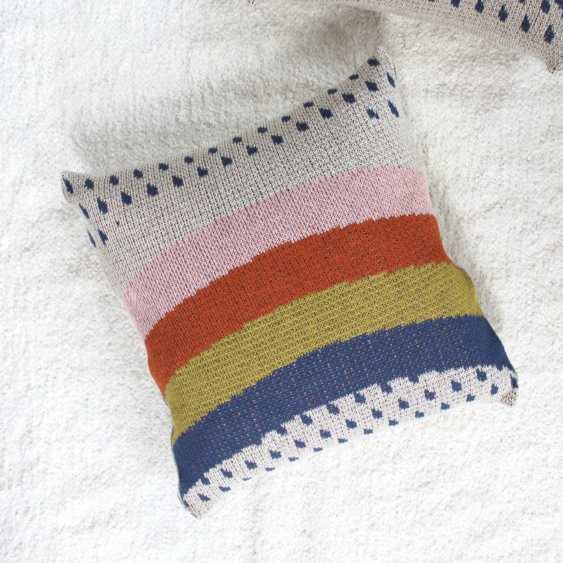 Rainbow Knit Pillow Blankets Calhoun & Co 