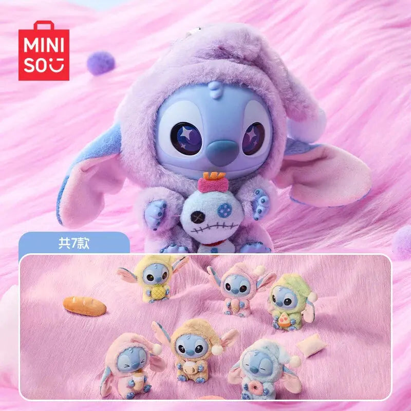 [In Stock] MINISO Stitch Eat Something Before Sleep Plush Keychain Blind Box