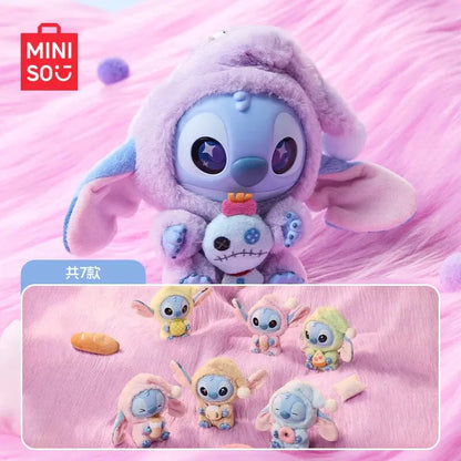 [In Stock] MINISO Stitch Eat Something Before Sleep Plush Keychain Blind Box