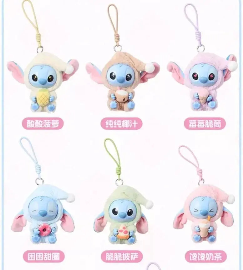 [In Stock] MINISO Stitch Eat Something Before Sleep Plush Keychain Blind Box