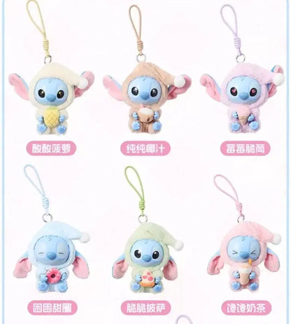 [In Stock] MINISO Stitch Eat Something Before Sleep Plush Keychain Blind Box