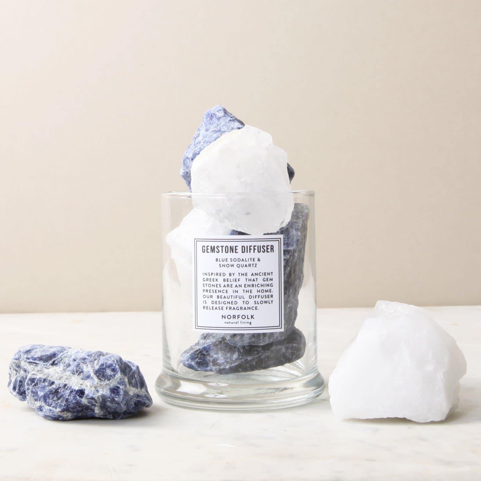 GEMSTONE DIFFUSER Sodalite & Snow Quartz Diffuser ATLANTIC FOLK 