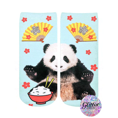 Tokyo Panda Glitter Socks