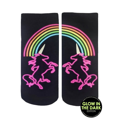 Unicorn Glow In The Dark Ankle Socks