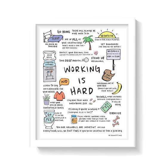 KWOHTATIONS CARDS - Working Is Hard Art Print wall art Kwohtations Cards 