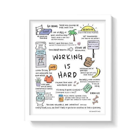 KWOHTATIONS CARDS - Working Is Hard Art Print wall art Kwohtations Cards 